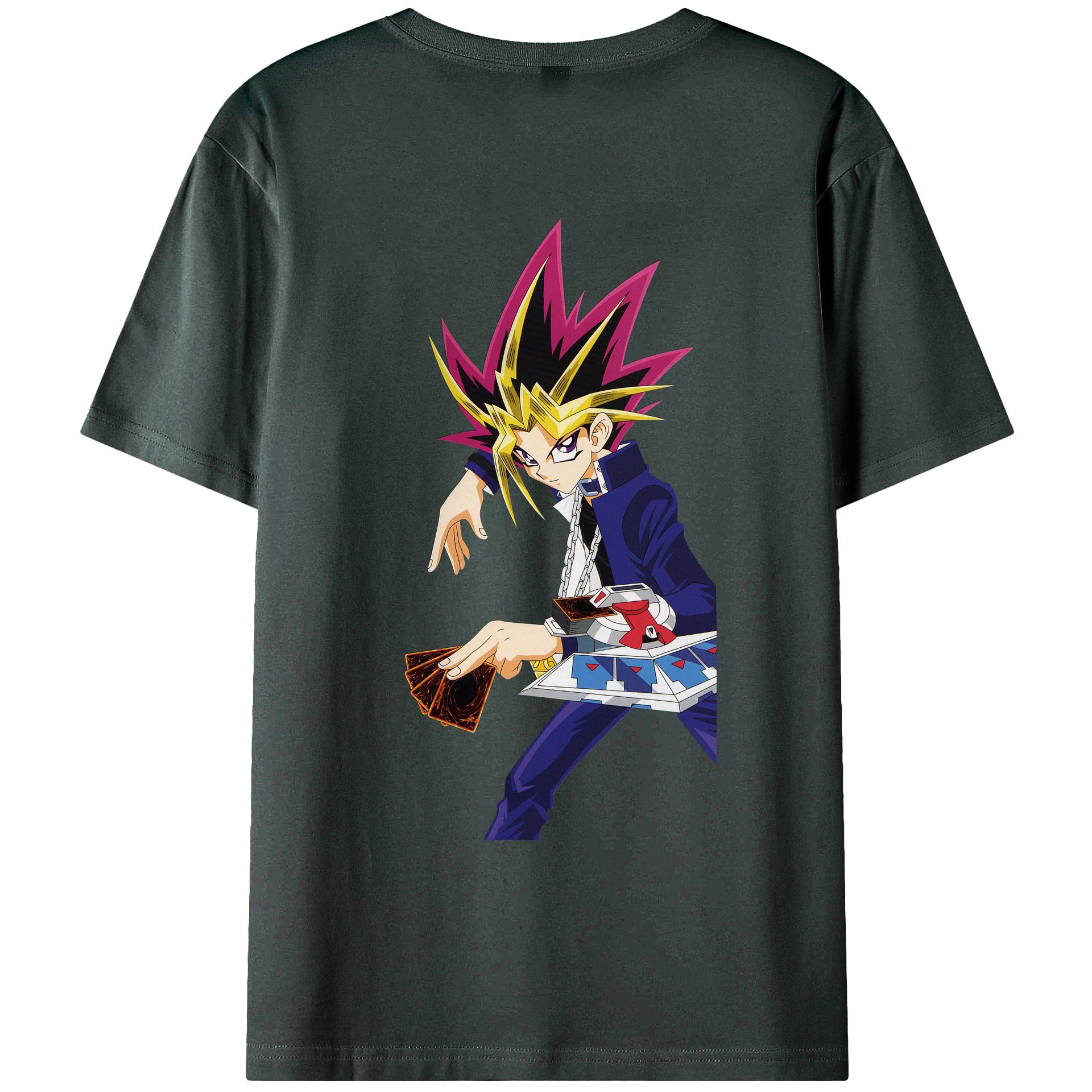 （画像用） 遊☆戯☆王 Yu-Gi-Oh! 綿100％ メンズ半袖Tシャツ（バックプリント） 通気性